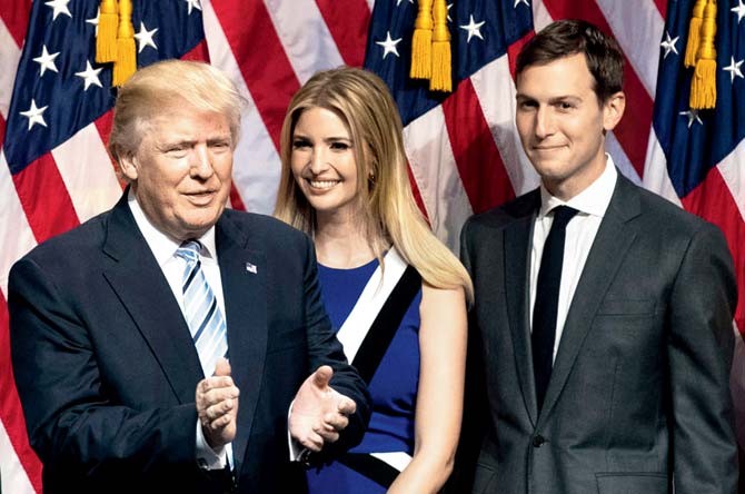 There have been several red flags raised over the potential conflict of interest with regard to Trump’s kids and son-in-law. File pic