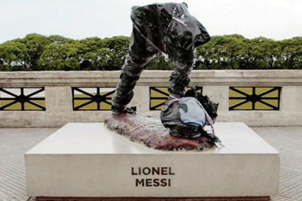What a mess! Lionel Messi statue in Argentina vandalised
