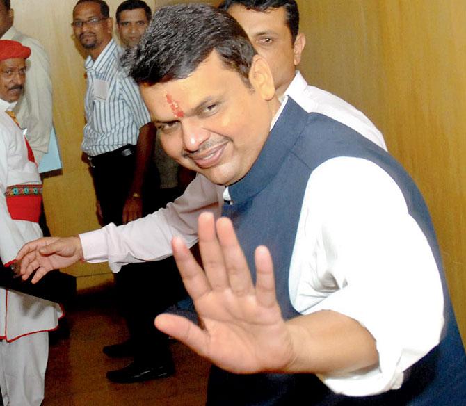 Devendra Fadnavis told BJP workers at a summit that the alliance (if happens) will be for transparent work in the BMC and for people. File pic