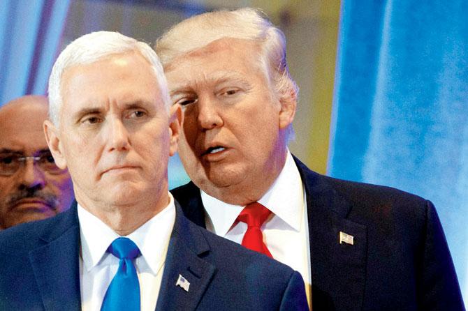 President-elect Donald Trump and Vice President elect Mike Pence had campaigned that they would control the influx of immigrants into the country and bring jobs back to America. Pic/AFP