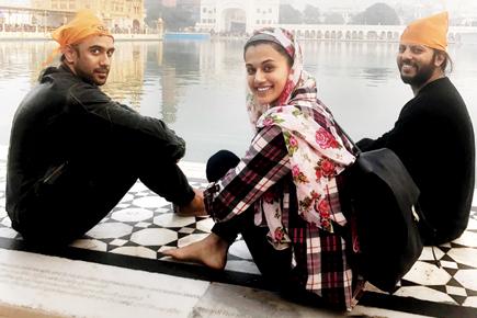 Taapsee Pannu, Amit Sadh seek divine blessings at Golden Temple for 'Runningshaadi.com'