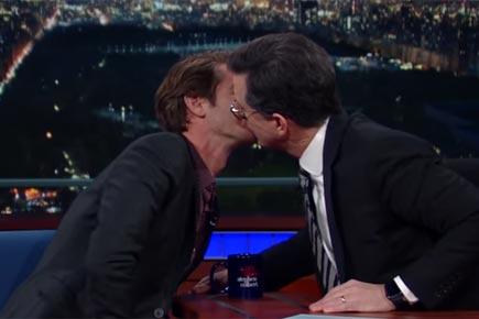 Andrew Garfield on smooch spree! Now, he kissed Stephen Colbert