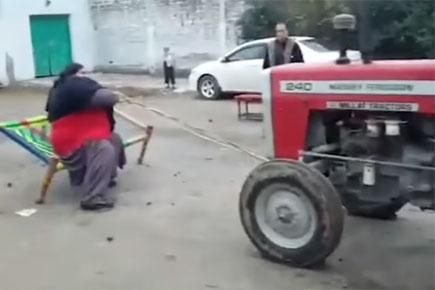 Watch video: Pakistan's 435 kg 'Hulk' stops moving tractor with his hands