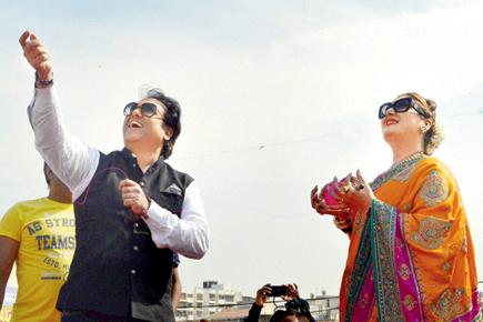 Spotted: Govinda, wife Sunita at kite flying festival in Ahmedabad