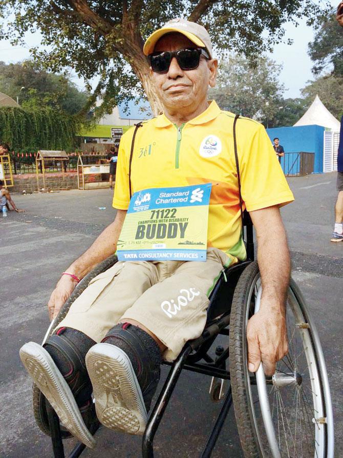 Wheelchair badminton Arjuna awardee  M Srinivasa Rao. Pic/Noel DSOUZA