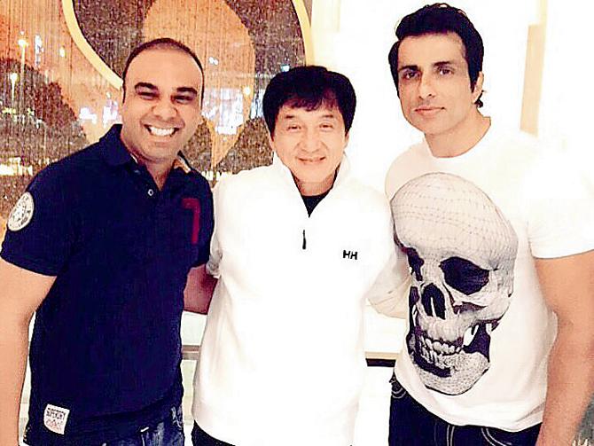 Abhishek Rao, Jackie Chan and Sonu Sood