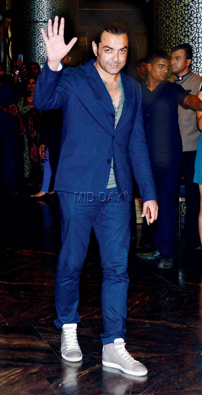 Bobby Deol at Preity Zinta’s wedding reception last June. Pic/Satej Shinde