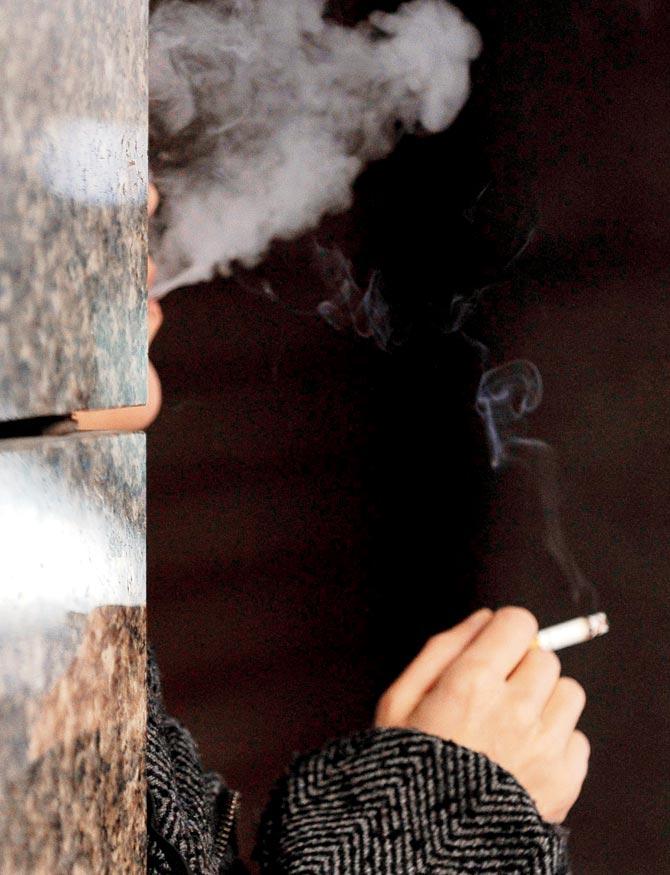 A number of city women blame work stress for their smoking habit. Pic for representation/AFP