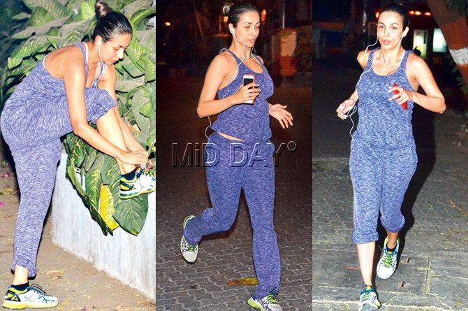 Photos: Malaika Arora spotted jogging in Bandra