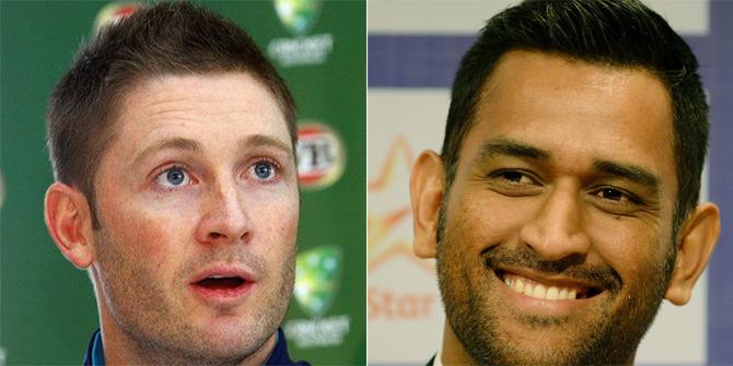 Michael Clarke And Mahendra Singh Dhoni