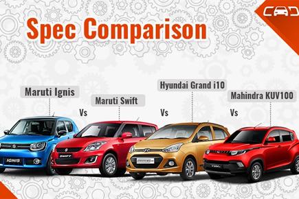 Maruti Ignis Vs Mahindra KUV100 Vs Hyundai Grand i10 Vs Maruti Swift - Spec Comparison