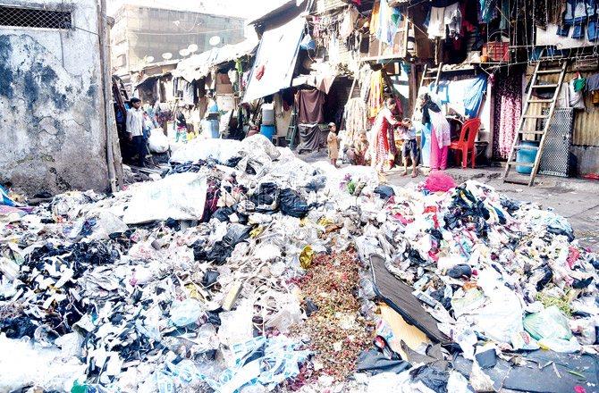 Residents of Byculla are plagued by problems of illegal construction, poor hygiene, garbage dumping and water-logging. Pics/Sameer Markande