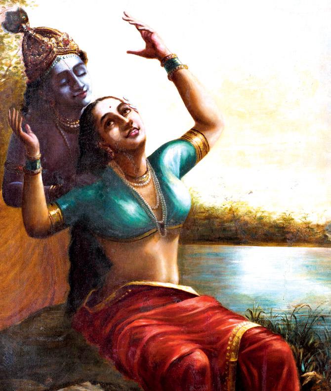 Radha-Madhava by Raja Ravi Varma. On the subject of this artist, the exhibition highlights how his works are among the most copied in the country. Pics/PirAmal Art Foundation