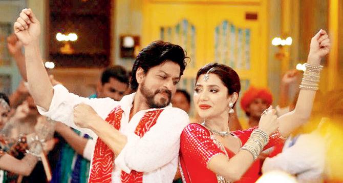  A still from Raees’ new track picturised with kites and garba