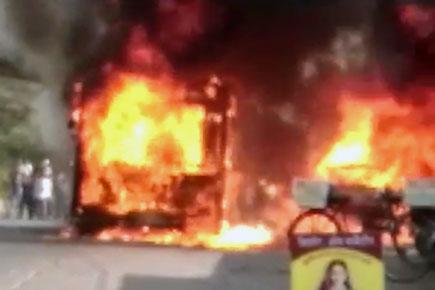 CNG bus catches fire in Andheri