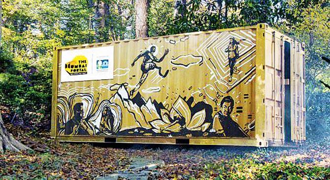 The container has been painted by four artists from the JJ School of Arts