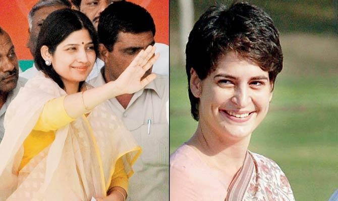 Dimple Yadav; (right) Priyanka Gandhi. File pics