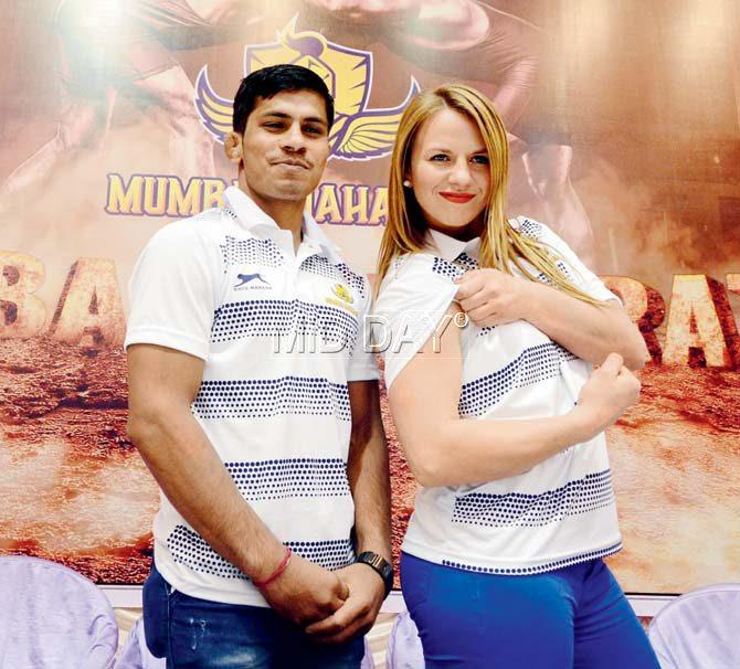 Erica Wiebe with teammate with Rahul Aware. Pic/Sayyed Sameer Abedi