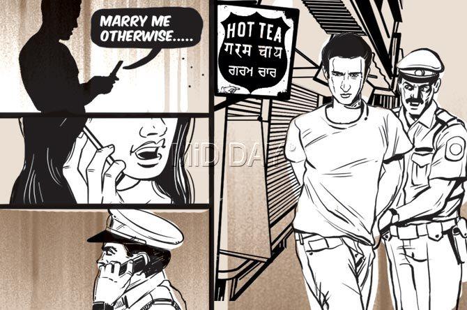 When he starts blackmailing her, she approaches the police, who arrest him and reveal that he is a chaiwala. Illustration/Ravi Jadhav