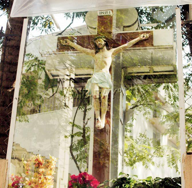 The cross at the Missionaries of Charity on Chapel Road. Santacruz is named after this cross; its origin can be traced back to 1850. Pics/Poonam Bathija