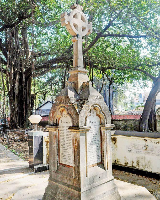 Memorial crosses are a rarity. Mumbai lays claim to just one, on the lawns of the Afghan Church in Colaba. “It’s a Celtic cross with four panels on which is inscribed a list of the soldiers of the British Raj, in a hierarchical order, who lost their lives in various battles.” Pic/Datta Kumbhar
