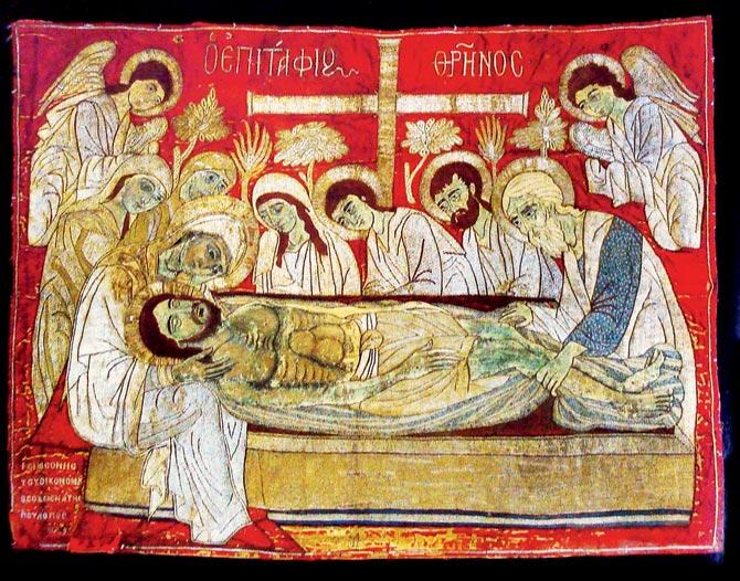 A depiction of the entombment of Jesus Christ (1599) in A Guide to the Benaki Museum, by Angelos Delivorrias. Pic/WIKIMEDIA COMMONS