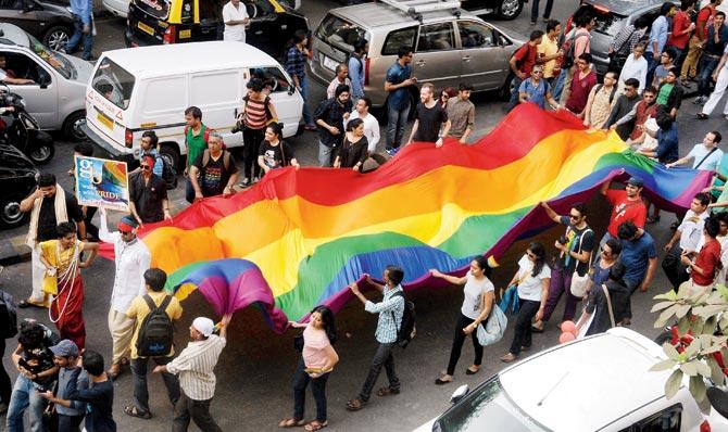 The pride parade is an annually-held event for the city’s LGBT community. File pic