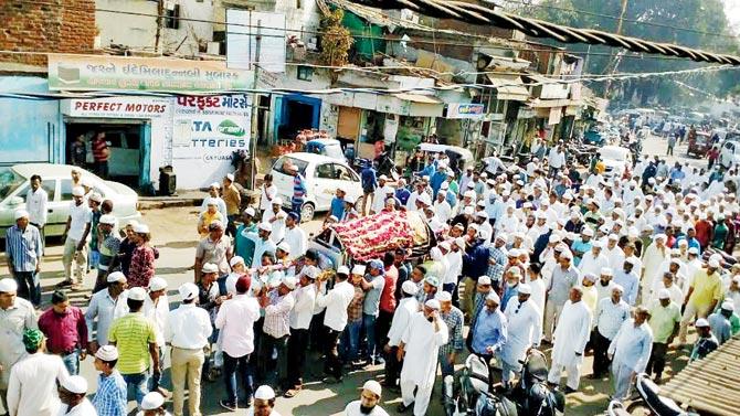 Sherani’s funeral in Vadodara on Tuesday afternoon