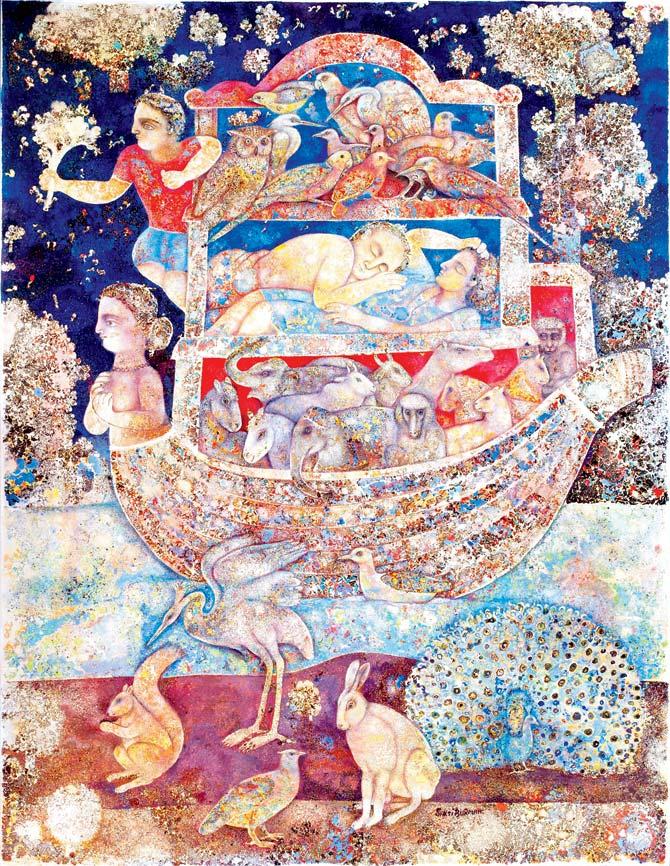 Sakti Burman, ‘Ark of Hope’, oil on canvas, 2014. Pic/Art Musings