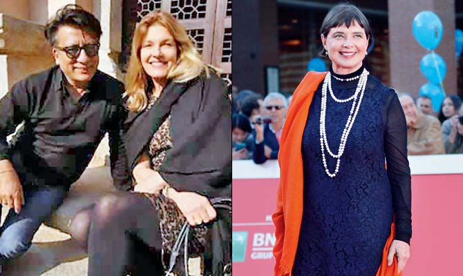 Sonam Dubal and Gail Percy and (right) Isabella Rossellini. Pic/AFP