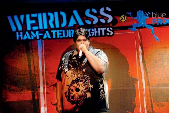Bhat’s first open mic at blueFrog (2011) 