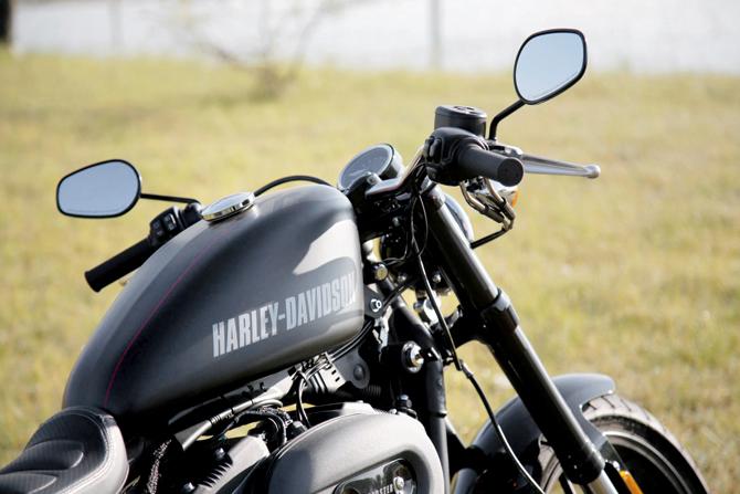 The beefy tank with pin-striping is a stand-out. Pic/Harley-Davidson India