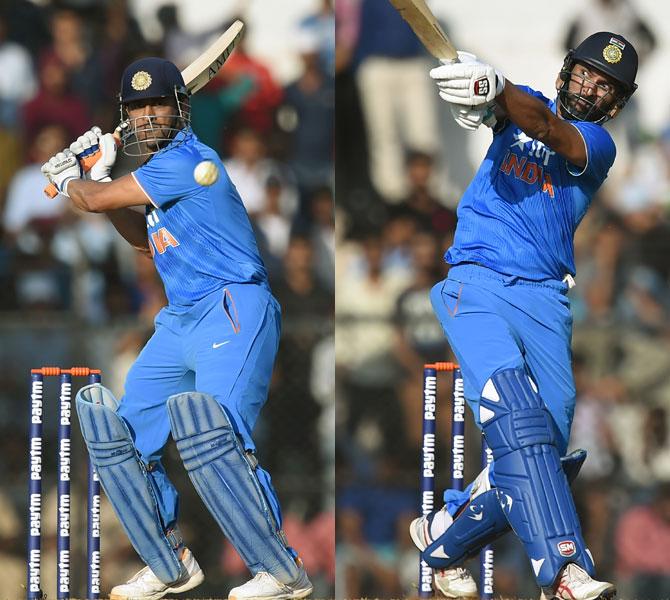 MS Dhoni, Yuvraj Singh during the India A vs England XI match