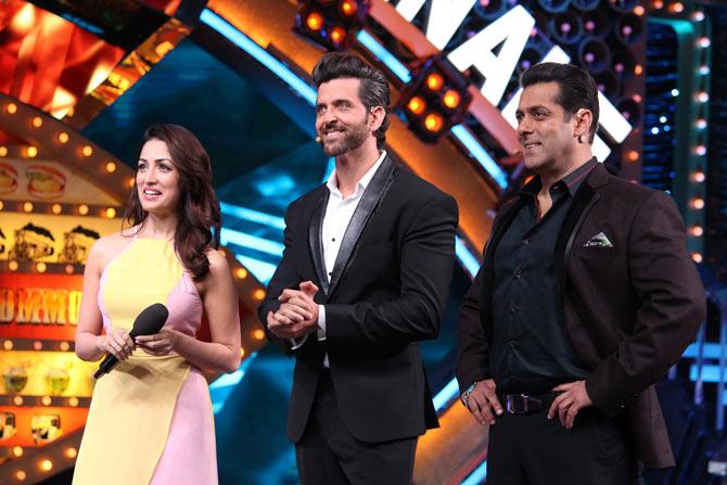 Salman Khan with Hrithik Roshan and Yami Gautam