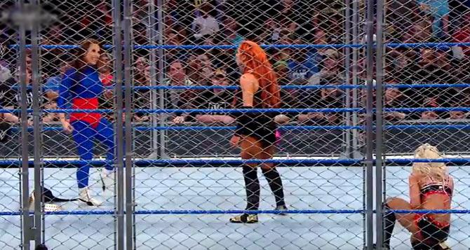 Mickey James returns during Alexa Bliss vs Becky Lynch Steel cage match