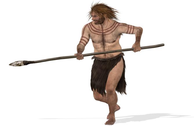 A neanderthal hunting