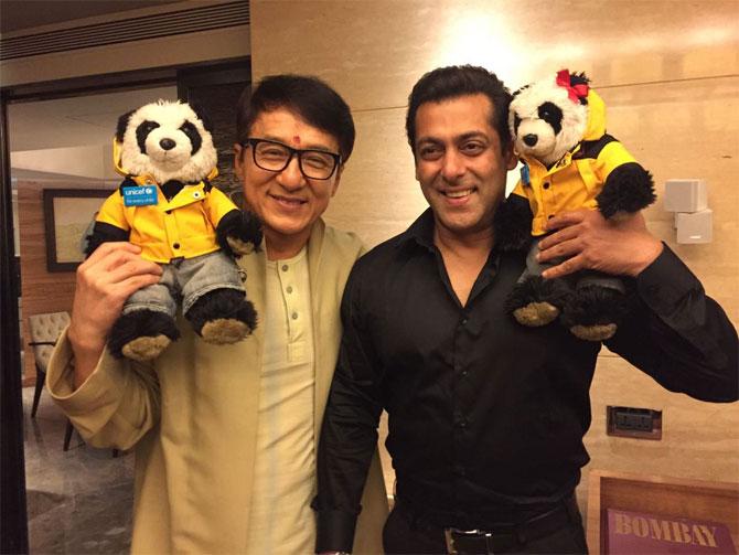 Jackie Chan and Salman Khan. Pic/Salman Khan