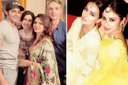 Inside Photos: Mouni Roy, Sana Khan attend Aashka Goradia's engagement ceremony