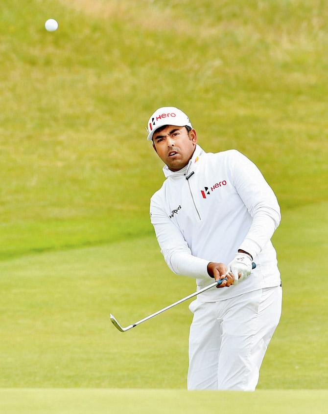 Lahiri during The Open at Royal Birkdale yesterday. Pic/AFP