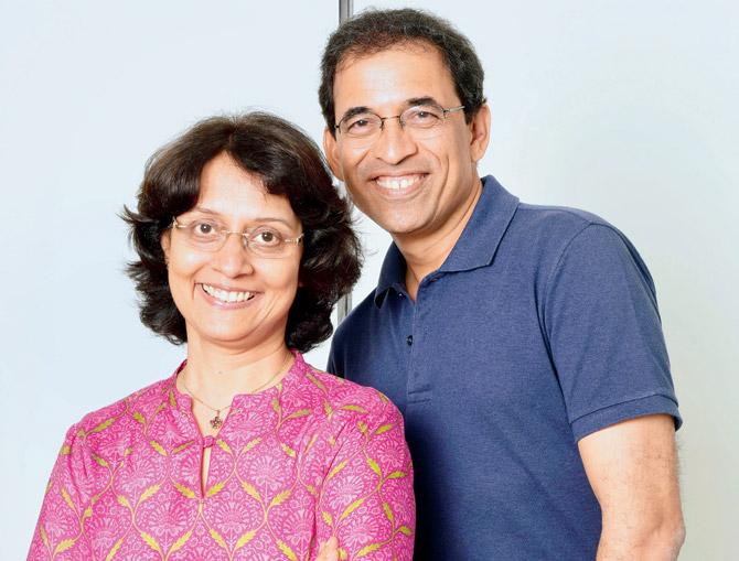 Harsha Bhogle and wife Anita