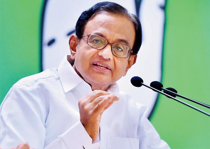 Former Finance Minister P Chidambaram at a press conference on GST. PIC/PTI