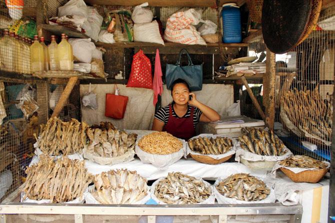 A range of dried fish on display at Mokokchung market in Nagaland. Pics/Gayatri Desai