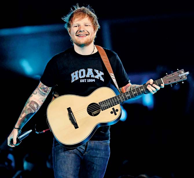 Ed Sheeran will perform at the Jio Gardens in BKC. File pic