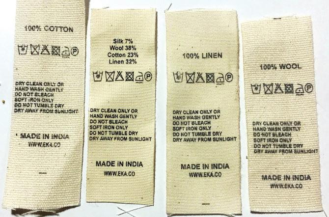 Delhi designer Rina Singh says that although her garments could withstand gentle hand-wash, stores insist on tags carrying the 