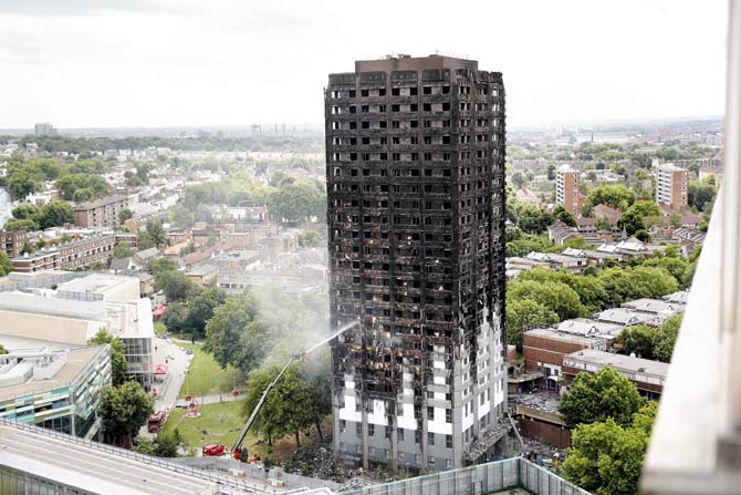 File photo of Grenfell Tower after  the massive blaze on June 14