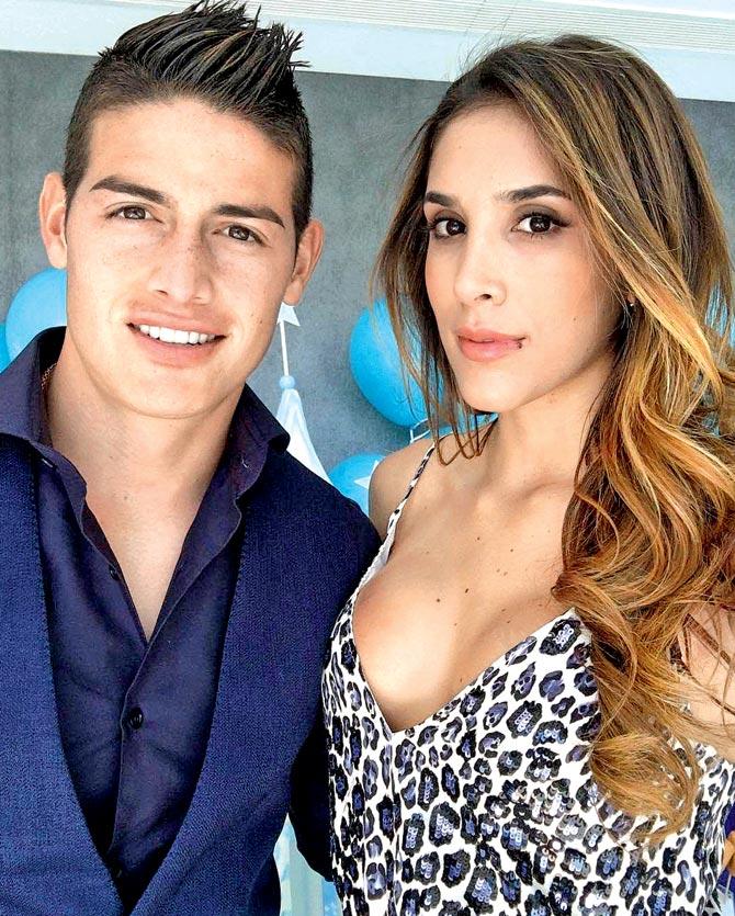 James Rodriguez with wife Daniela Ospina. Pic/Instagram