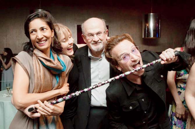 Kiran Desai, a friend, Salman Rushdie and Bono