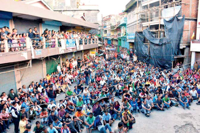 A rally in Mirik yesterday. Pic/PTI