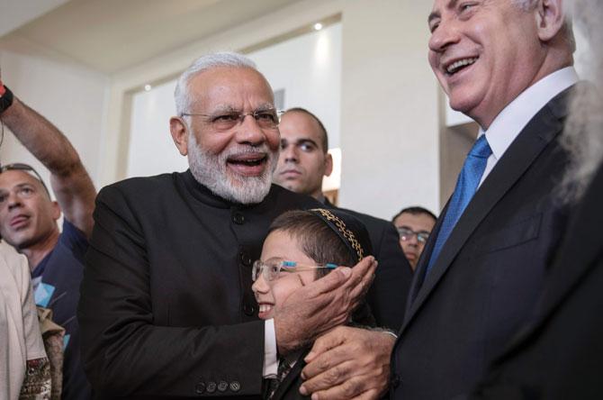 Narendra Modi meets 26/11 child survivor Moshe in Israel