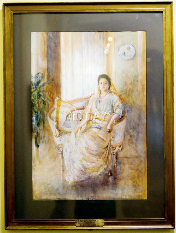 A painting of Lady Dorabji Tata by Gladston Solomon, Sir JJ School of Art principal and curator of Prince of Wales Museum